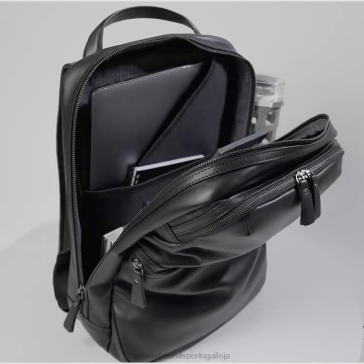 mochila de couro 848L378 couro preto unissexAllen Edmonds