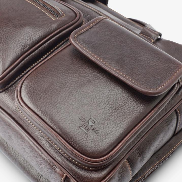 coleção de grãos americana - maleta multibolsos 848L400 marrom escuro unissexAllen Edmonds