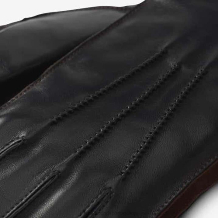 luvas tecnológicas forradas de caxemira de couro misto 848L393 preto unissexAllen Edmonds