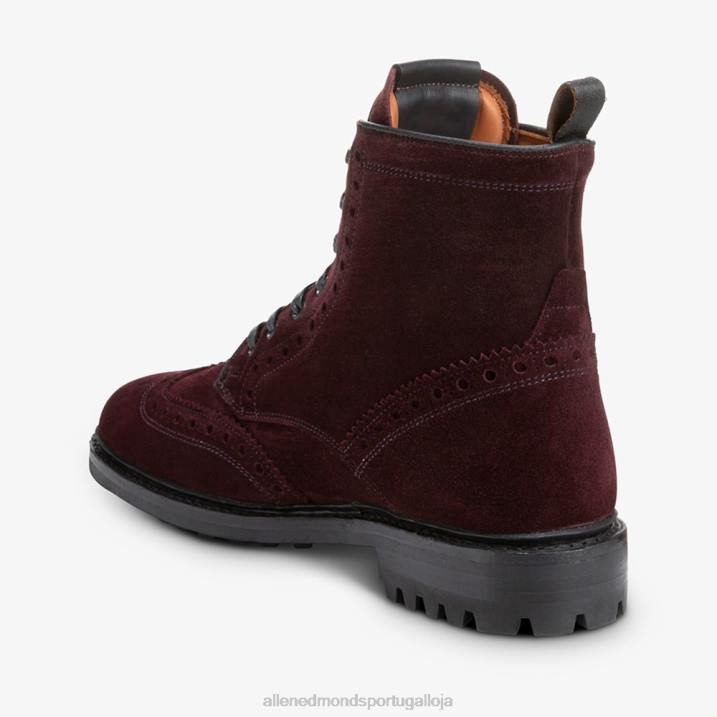 bota de ponta de asa à prova de intempéries chapman 848L473 camurça bordô homensAllen Edmonds