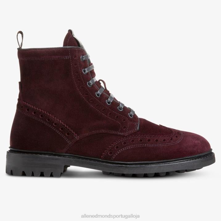 bota de ponta de asa à prova de intempéries chapman 848L473 camurça bordô homensAllen Edmonds