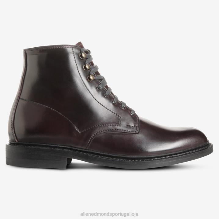 bota higgins mill com couro cordovan shell 848L291 bordô de cordovão homensAllen Edmonds