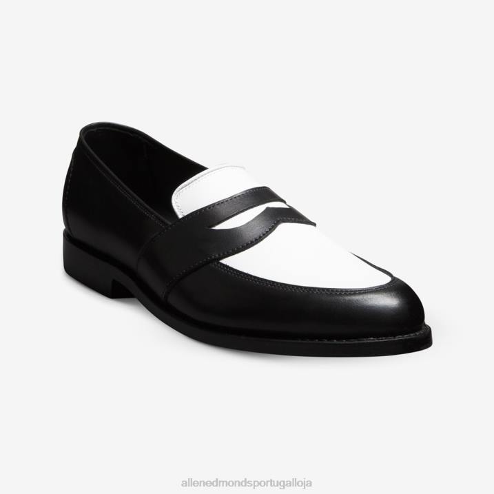 mocassim penny espectador randolph 848L170 couro preto/branco homensAllen Edmonds