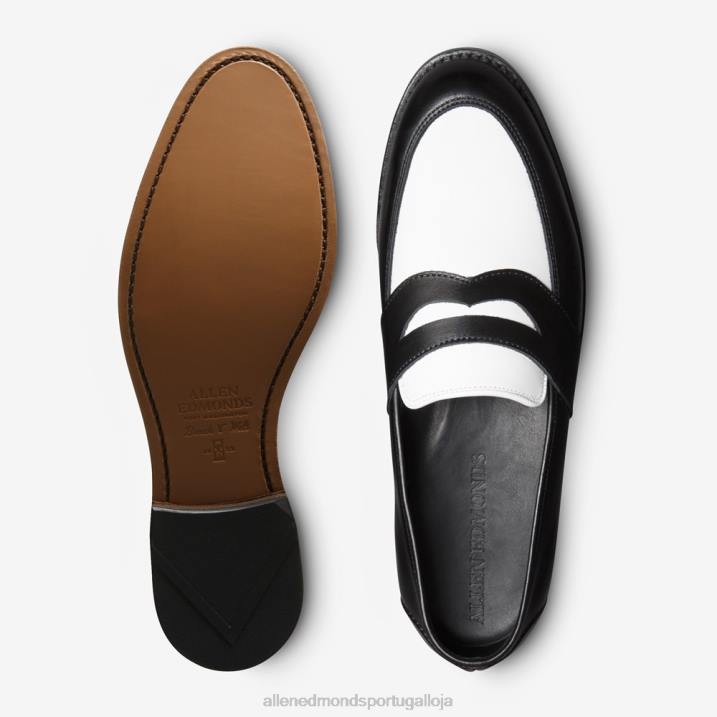 mocassim penny espectador randolph 848L170 couro preto/branco homensAllen Edmonds