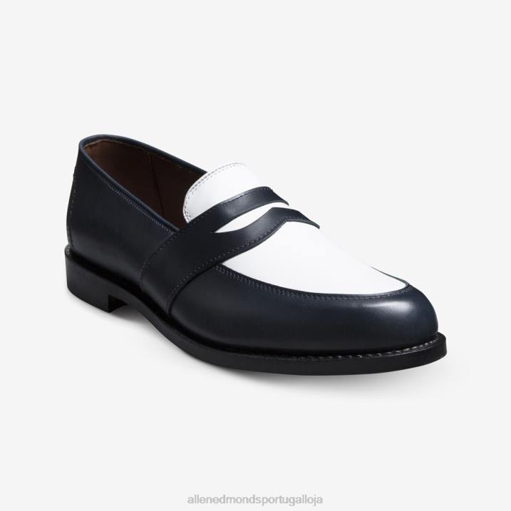 mocassim penny espectador randolph 848L171 couro marinho/branco homensAllen Edmonds