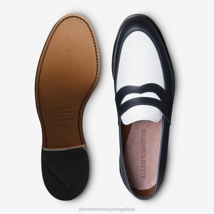 mocassim penny espectador randolph 848L171 couro marinho/branco homensAllen Edmonds