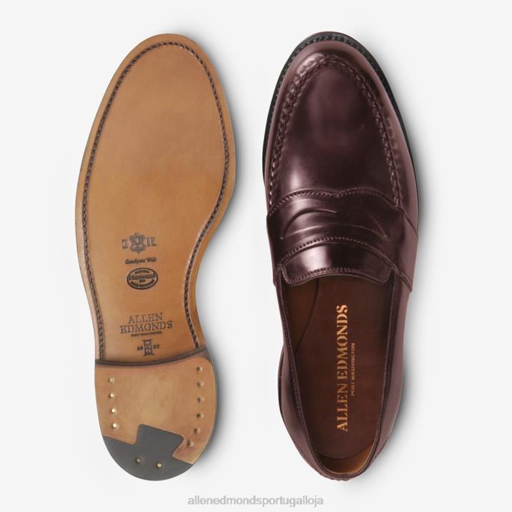 randolph shell cordovan mocassim penny 848L300 bordô de cordovão homensAllen Edmonds