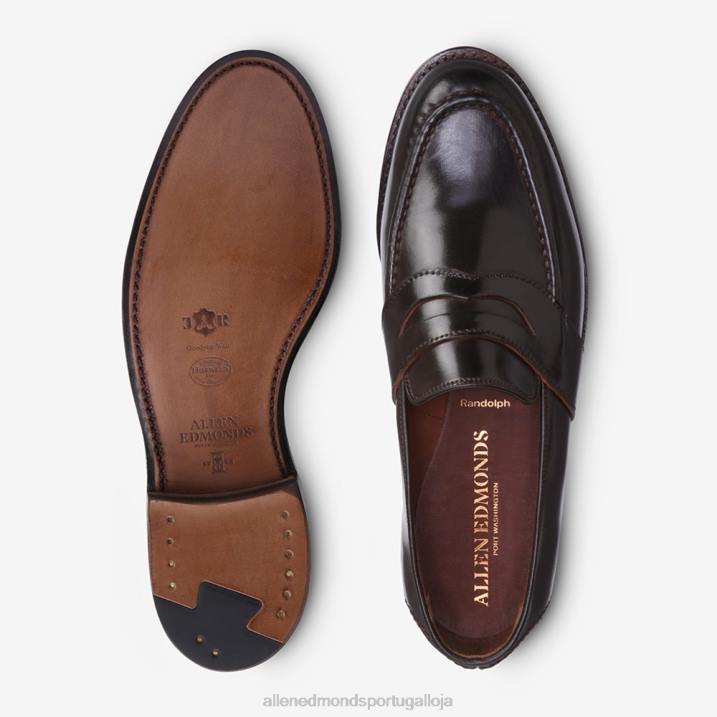 randolph shell cordovan mocassim penny 848L301 cordovão marrom homensAllen Edmonds