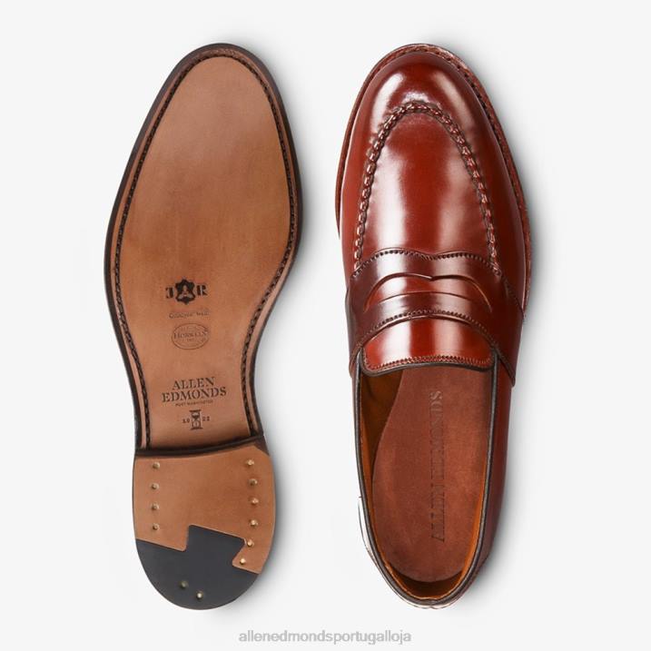 randolph shell cordovan mocassim penny 848L302 pimentão cordovan homensAllen Edmonds