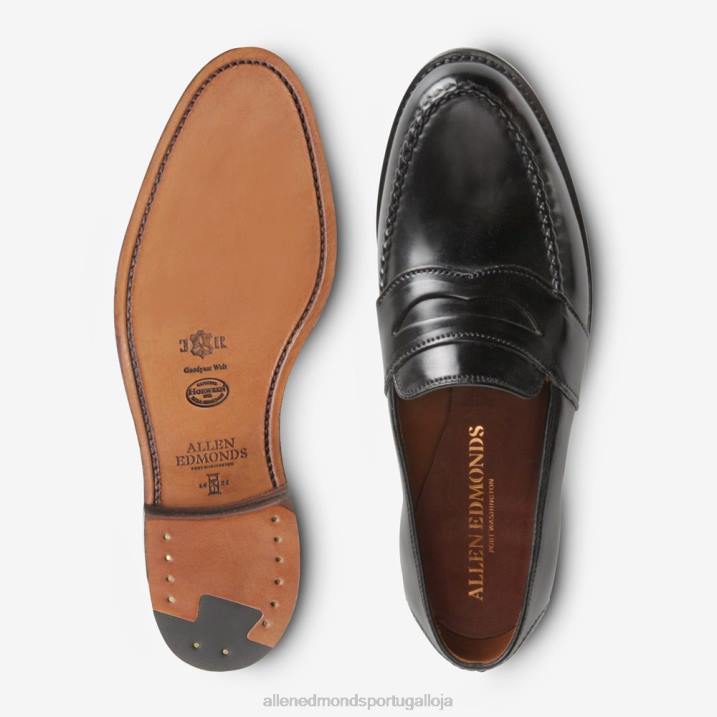 randolph shell cordovan mocassim penny 848L34 cordovão preto homensAllen Edmonds