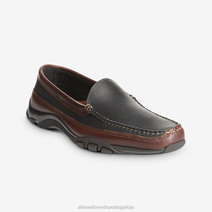 mocassim de condução veneziano boulder 848L68 preto com detalhes marrom homensAllen Edmonds