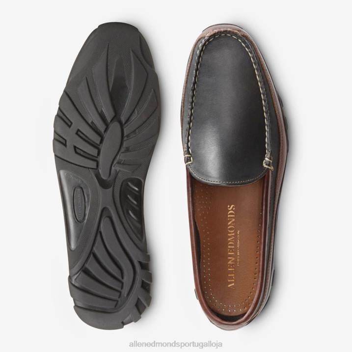 mocassim de condução veneziano boulder 848L68 preto com detalhes marrom homensAllen Edmonds