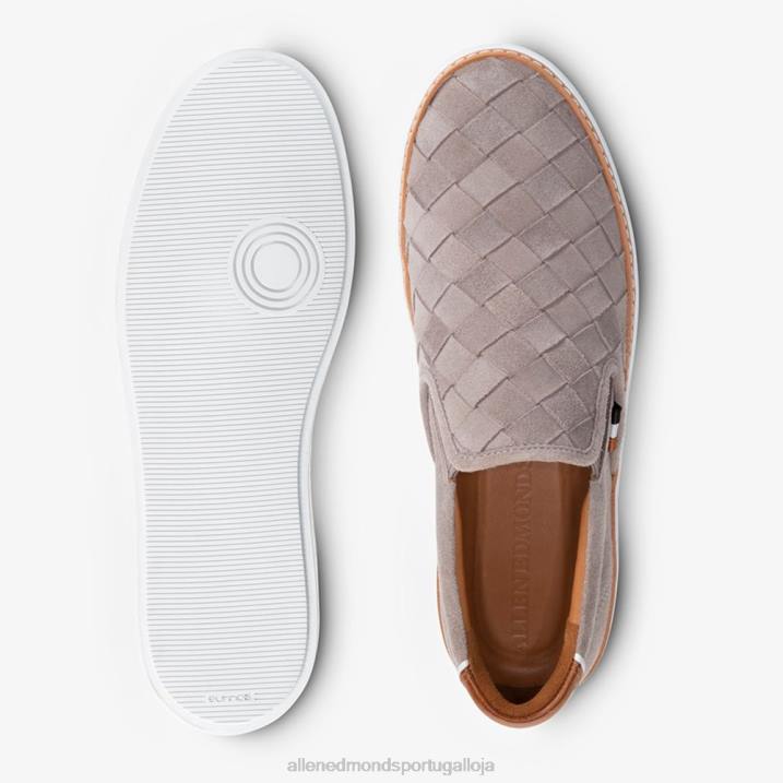 tênis slip-on tecido alpha 848L315 camurça cinza estanho homensAllen Edmonds