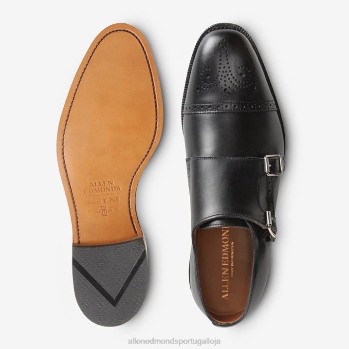 st. sapato social john's double monk strap 848L357 preto homensAllen Edmonds