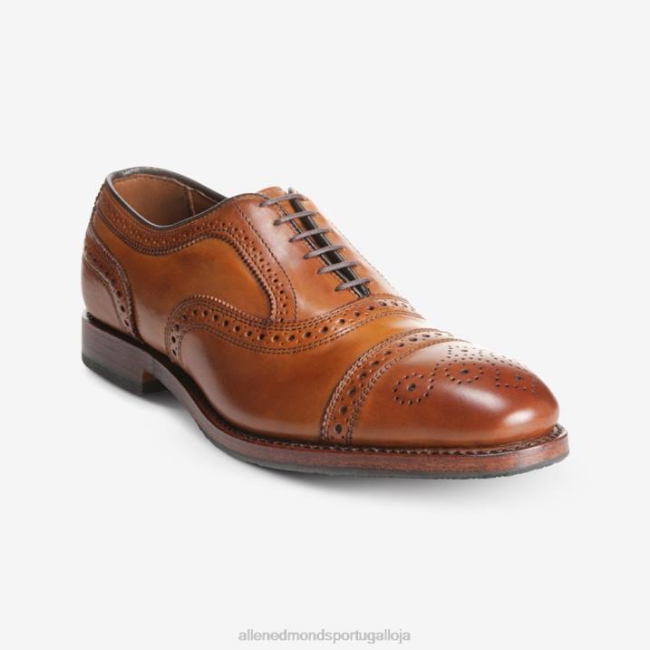 Sapato oxford com bico fino e sola combinada 848L38 noz marrom homensAllen Edmonds