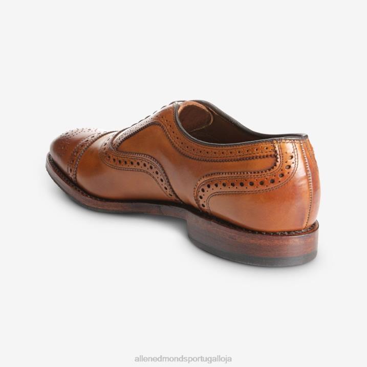 Sapato oxford com bico fino e sola combinada 848L38 noz marrom homensAllen Edmonds