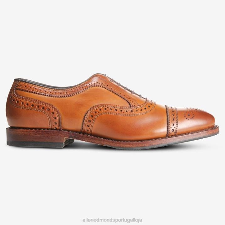 Sapato oxford com bico fino e sola combinada 848L38 noz marrom homensAllen Edmonds