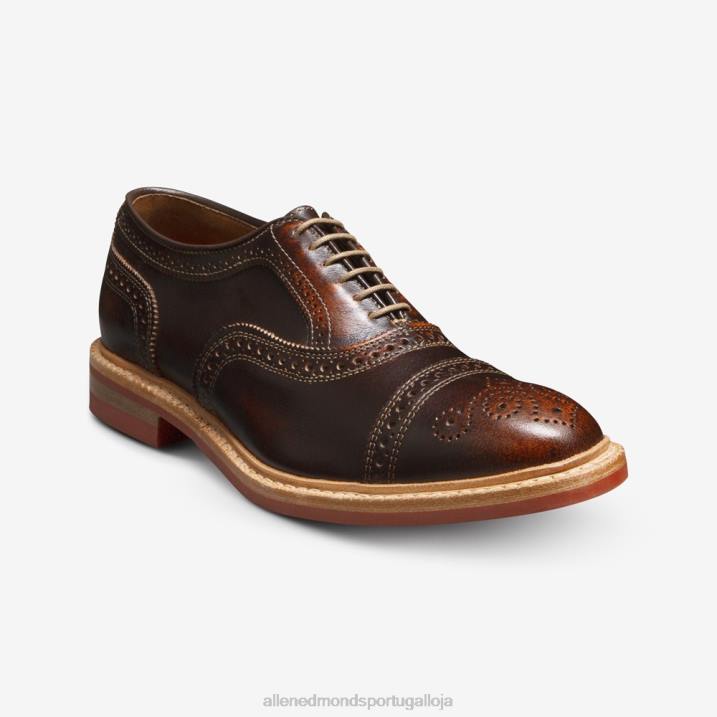 Strandmok Oxford cap toe com sola de borracha dainite 848L224 marrom homensAllen Edmonds