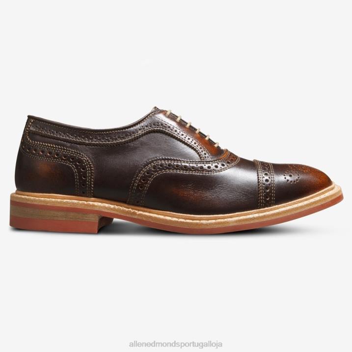 Strandmok Oxford cap toe com sola de borracha dainite 848L224 marrom homensAllen Edmonds