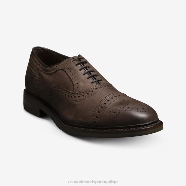 Strandmok Oxford cap toe com sola de borracha dainite 848L228 nubuck marrom homensAllen Edmonds