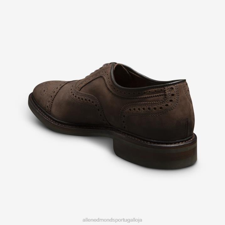 Strandmok Oxford cap toe com sola de borracha dainite 848L228 nubuck marrom homensAllen Edmonds