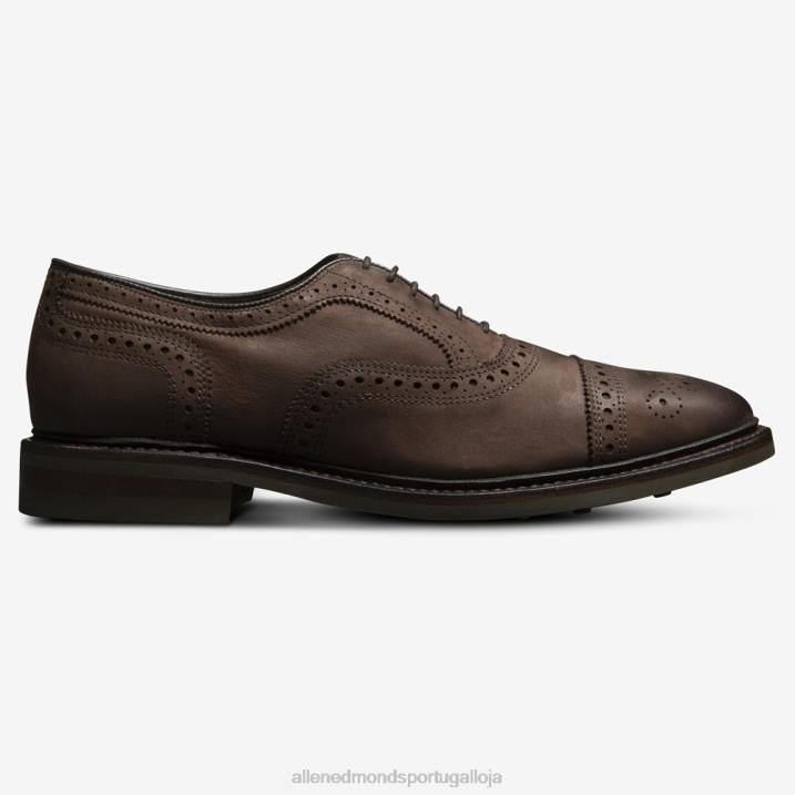 Strandmok Oxford cap toe com sola de borracha dainite 848L228 nubuck marrom homensAllen Edmonds