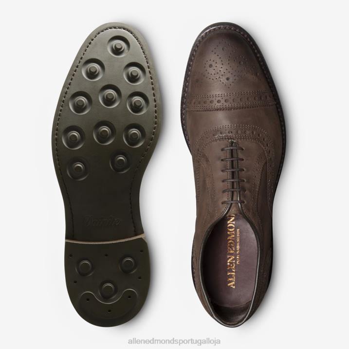 Strandmok Oxford cap toe com sola de borracha dainite 848L228 nubuck marrom homensAllen Edmonds