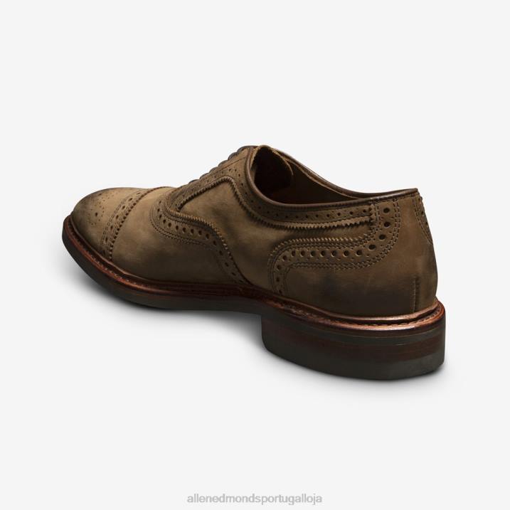 Strandmok Oxford cap toe com sola de borracha dainite 848L244 nubuck bronzeado homensAllen Edmonds