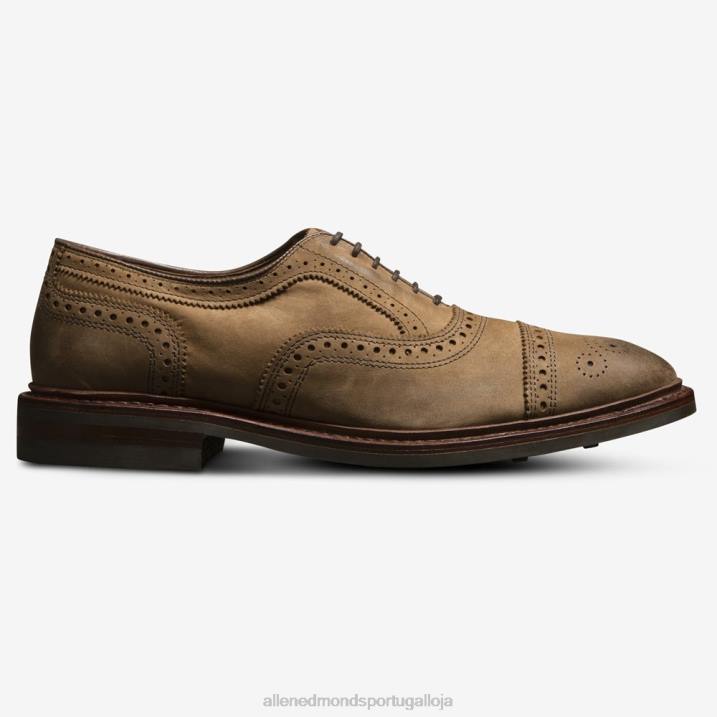 Strandmok Oxford cap toe com sola de borracha dainite 848L244 nubuck bronzeado homensAllen Edmonds