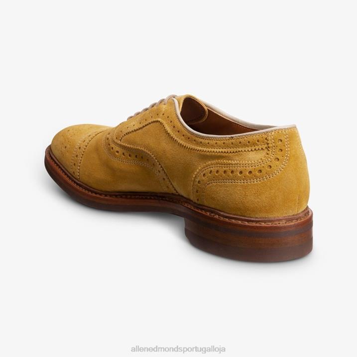 Strandmok Oxford cap toe com sola de borracha dainite 848L248 camurça amarela mineral homensAllen Edmonds