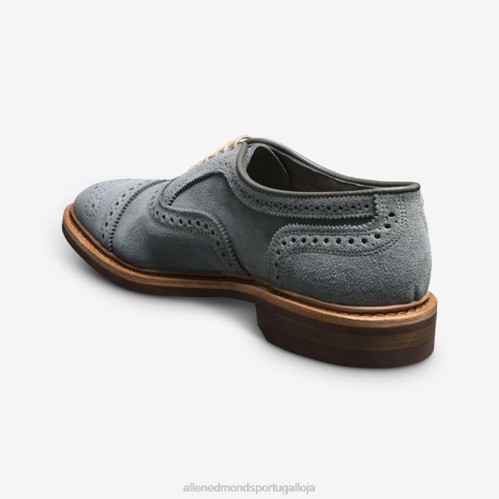 Strandmok camurça oxford cap toe com sola de borracha dainite 848L20 camurça cinza ardósia homensAllen Edmonds