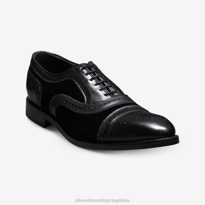 sapato social oxford cap toe 848L103 veludo preto homensAllen Edmonds