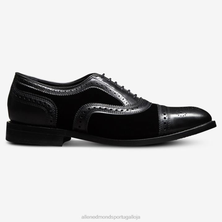 sapato social oxford cap toe 848L103 veludo preto homensAllen Edmonds