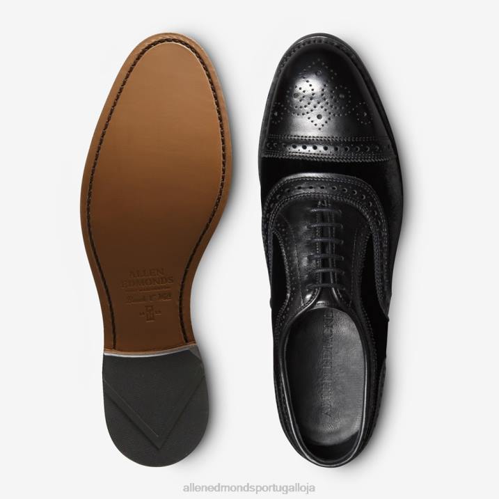 sapato social oxford cap toe 848L103 veludo preto homensAllen Edmonds