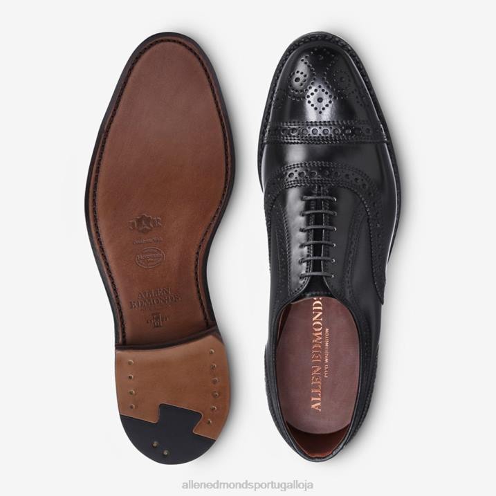 sapato social oxford cap toe shell cordovan 848L296 cordovão preto homensAllen Edmonds