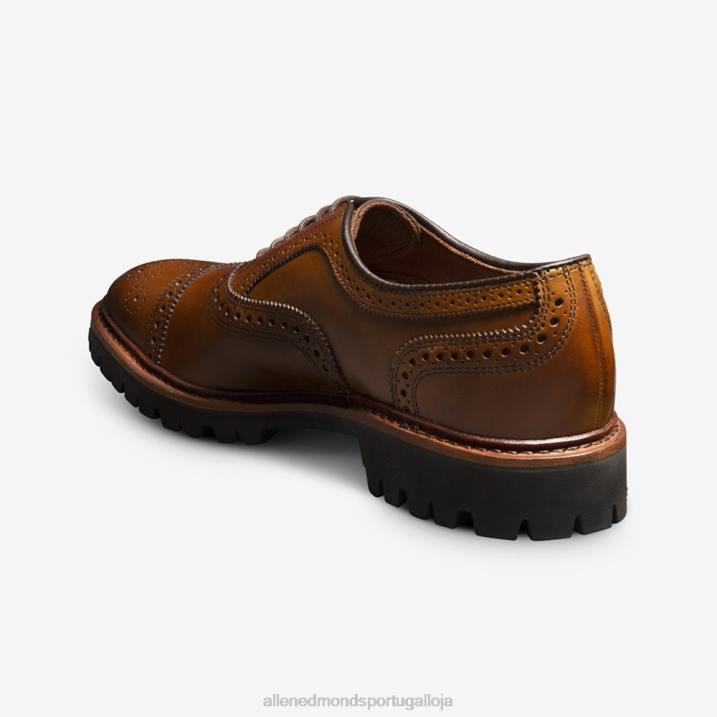 sapato social oxford com bico fino e solado com trava 848L305 noz homensAllen Edmonds