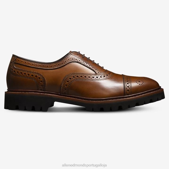 sapato social oxford com bico fino e solado com trava 848L305 noz homensAllen Edmonds