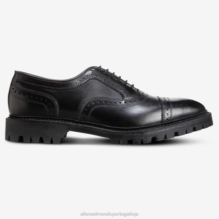 sapato social oxford com bico fino e solado com trava 848L36 preto homensAllen Edmonds