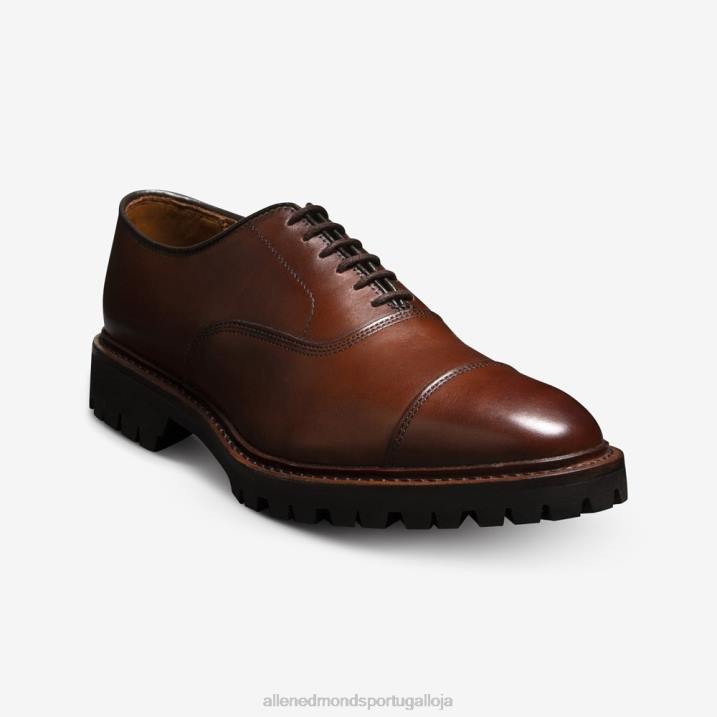 sapato social park avenue oxford cap toe com sola de encaixe 848L5 couro de pimentão homensAllen Edmonds