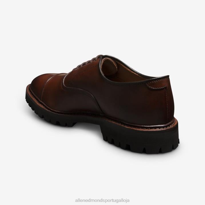 sapato social park avenue oxford cap toe com sola de encaixe 848L5 couro de pimentão homensAllen Edmonds