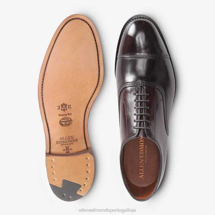 sapato social park avenue shell cordovan oxford cap toe 848L277 bordô de cordovão homensAllen Edmonds