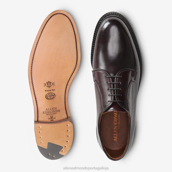 sapato social leeds shell cordovan derby 848L402 bordô de cordovão homensAllen Edmonds