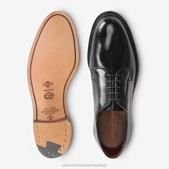 sapato social leeds shell cordovan derby 848L80 cordovão preto homensAllen Edmonds