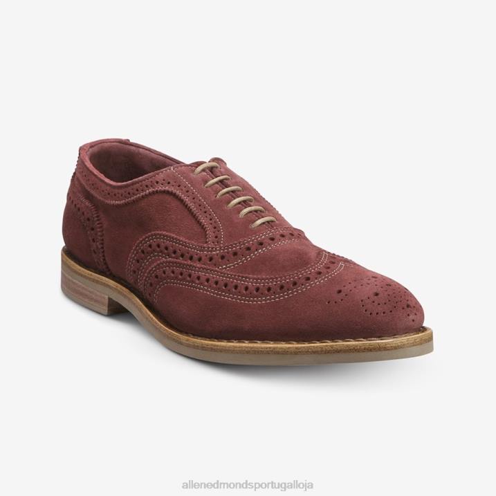 neumok camurça wingtip oxford 848L450 vermelho cereja homensAllen Edmonds