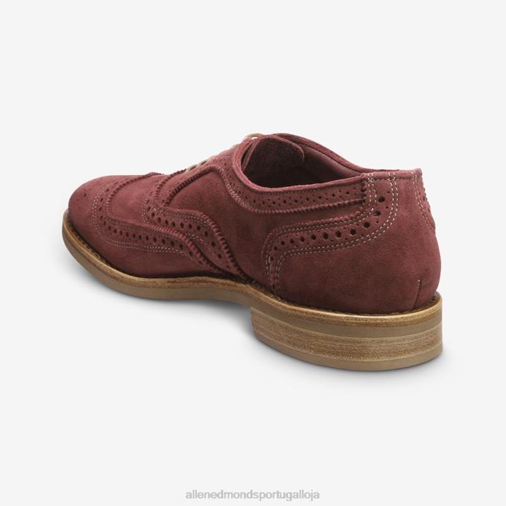 neumok camurça wingtip oxford 848L450 vermelho cereja homensAllen Edmonds