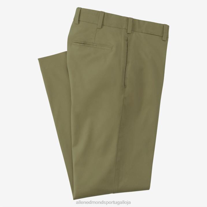 calça cáqui inteligente de ajuste clássico 848L505 Oliva unissexAllen Edmonds