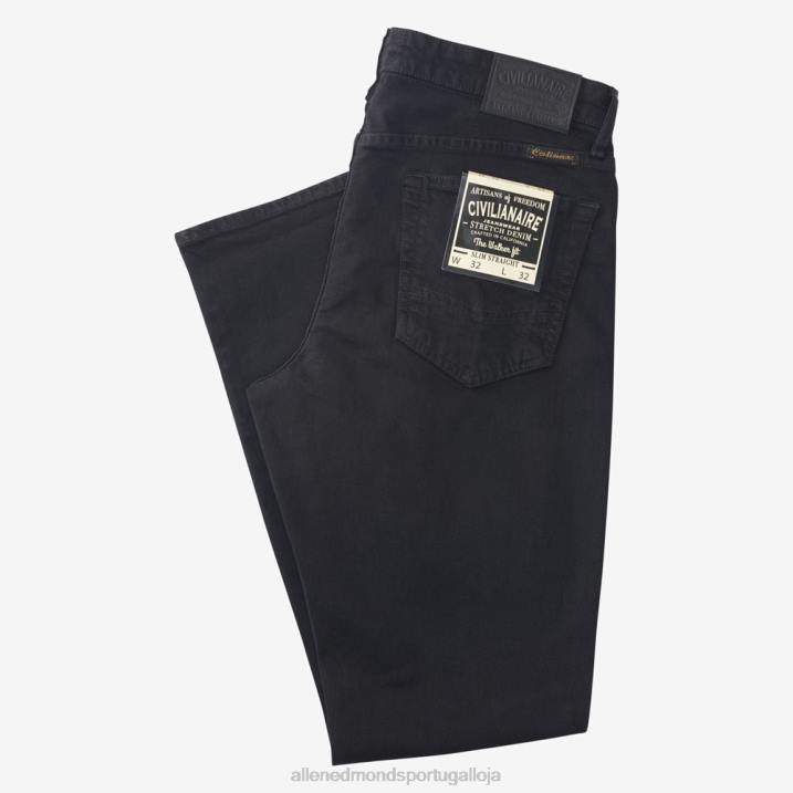 civilaire walker calça jeans slim reta 848L499 preto unissexAllen Edmonds