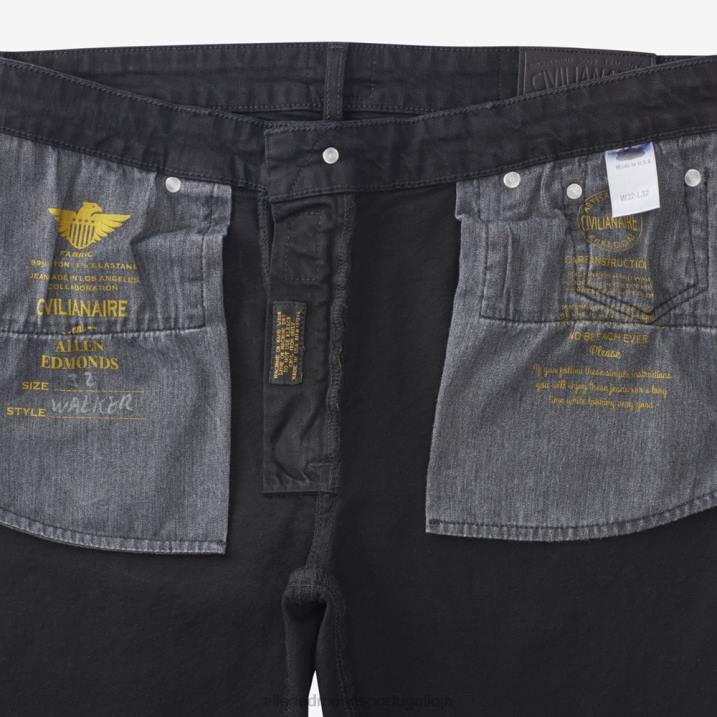 civilaire walker calça jeans slim reta 848L499 preto unissexAllen Edmonds