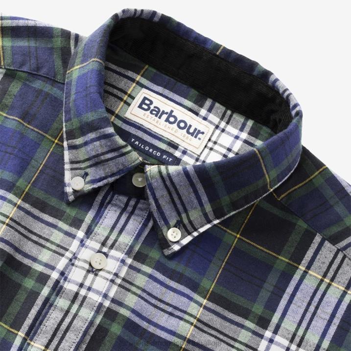 camisa alfaiataria barbour crossfell 848L219 azul unissexAllen Edmonds