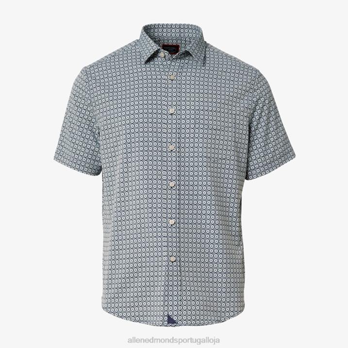 camisa manga curta untuckit keller 848L173 marinha unissexAllen Edmonds